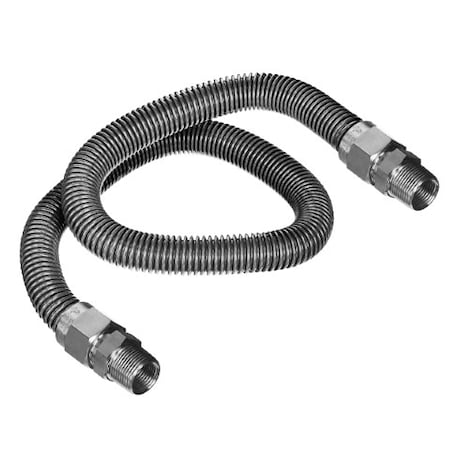 Flextron Gas Line Hose 5/8'' O.D. x 36'' Length with 3/4 in MIP Fittings, Stainless Steel Flexible Connector FTGC-SS12-36N